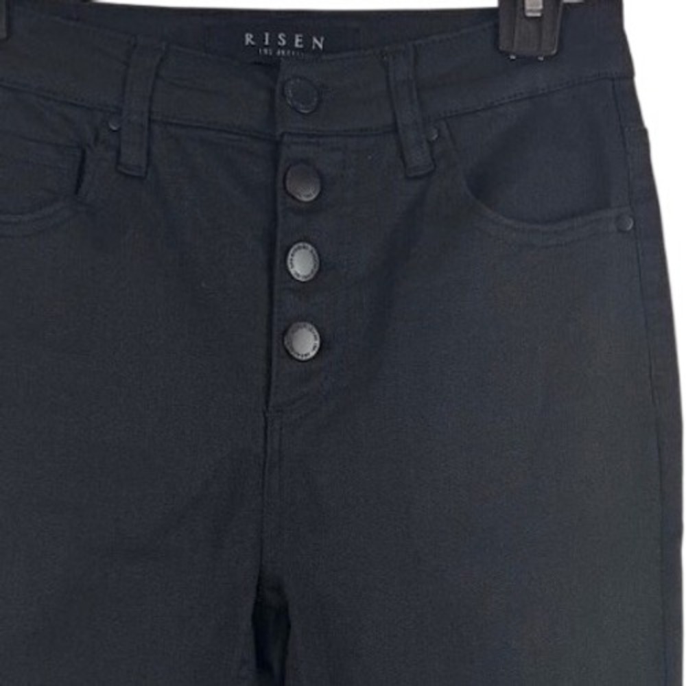 Risen Skinny Jeans Women 26/3 Black High Rise Button Fly RDP1505U